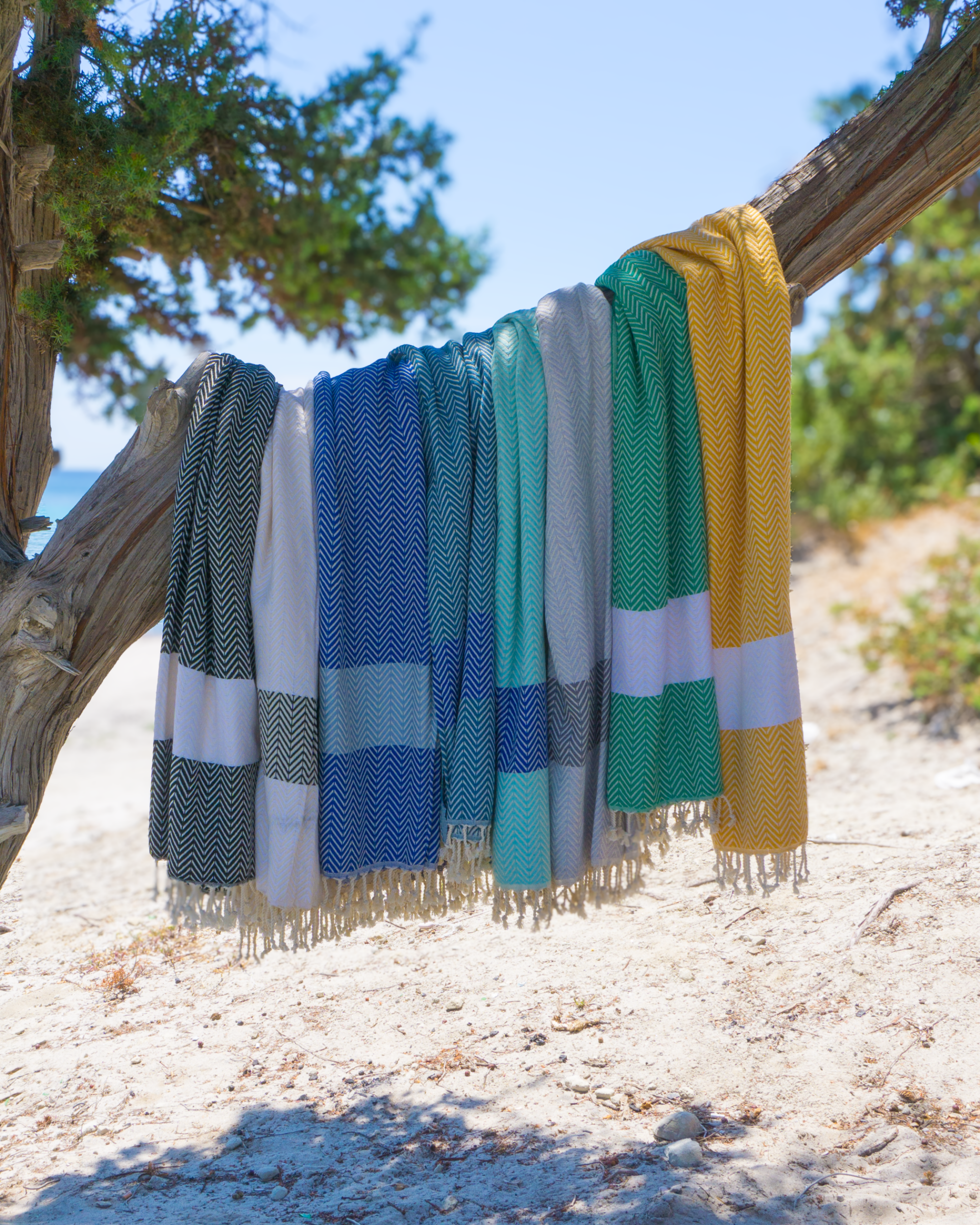 ZAYA Hammam Towel, Beach Towel, Pestemal - Mint / Blue