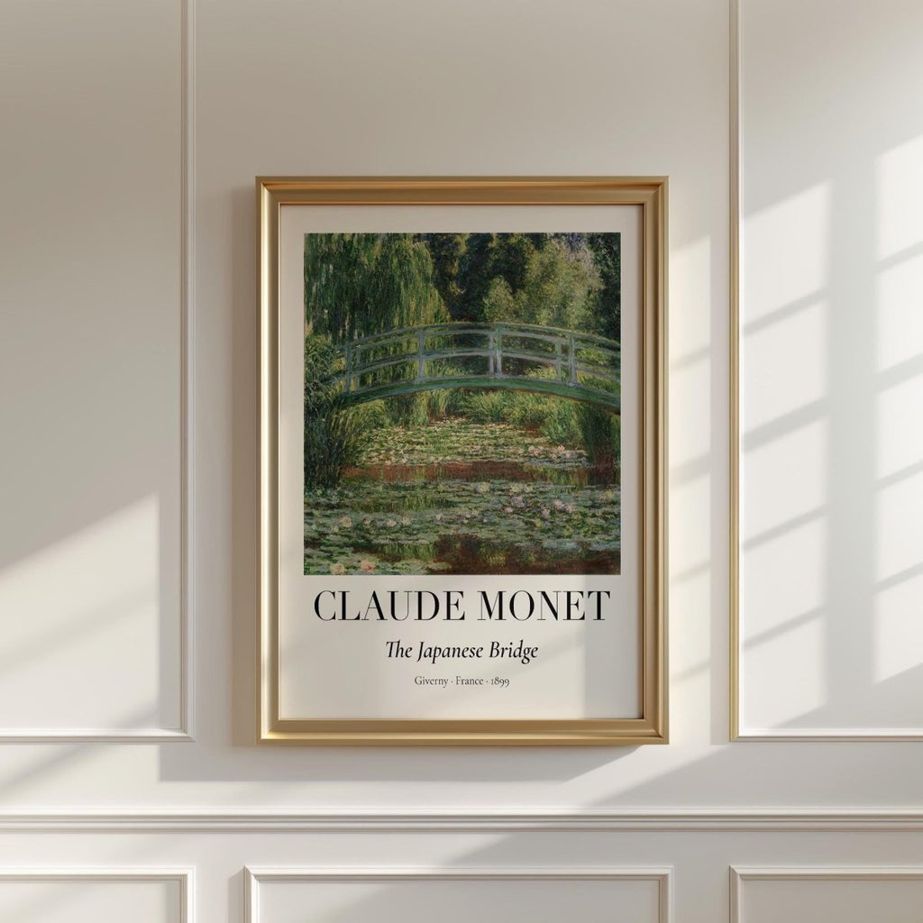 Claude Monet Poster · Japanische Brücke 1899 · Garten von Giverny · Impressionismus Seerosen Kunstdruck · Vintage Deko Print ohne Rahmen