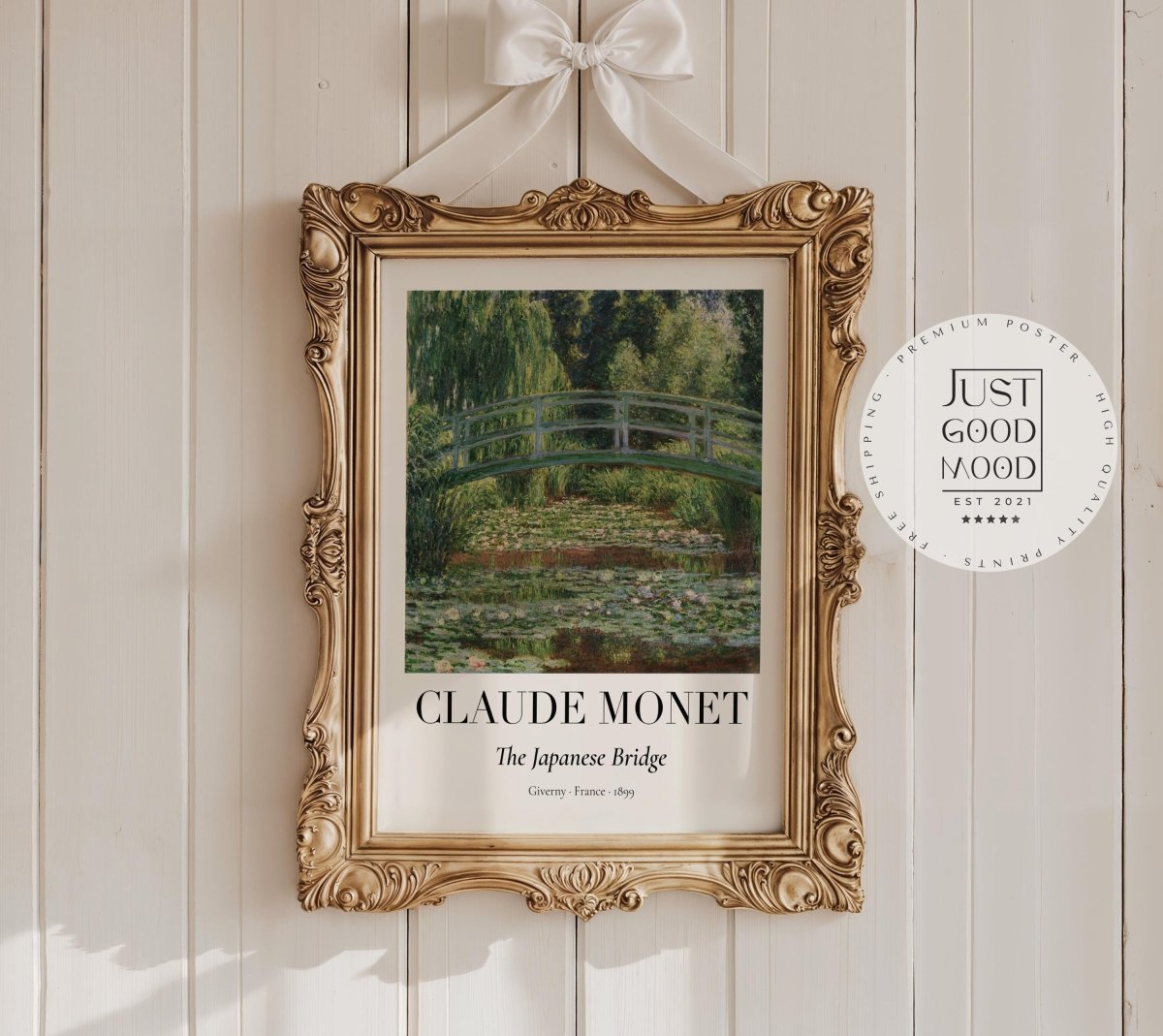 Claude Monet Poster · Japanische Brücke 1899 · Garten von Giverny · Impressionismus Seerosen Kunstdruck · Vintage Deko Print ohne Rahmen
