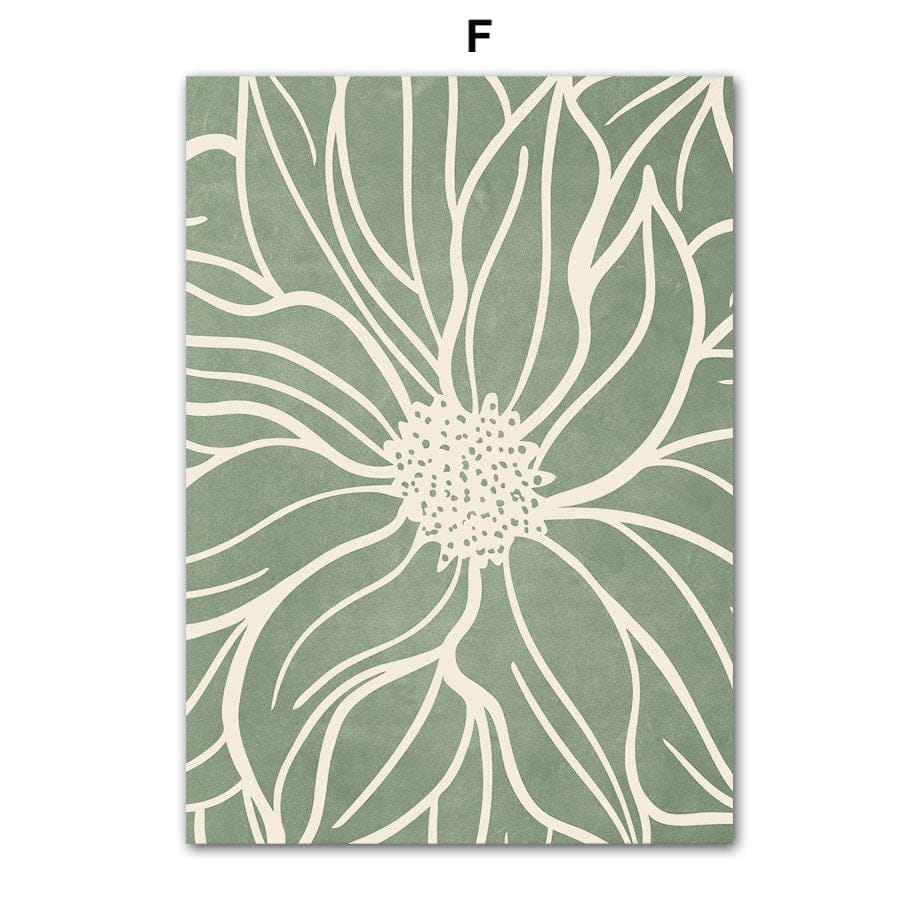 Poster Boho Abstrakt Pflanzen Blätter Botanik I Bilder Wohnzimmer | Wandbilder Schlafzimmer | Deko Print ohne Rahmen | Bilder Set Kunstdruck