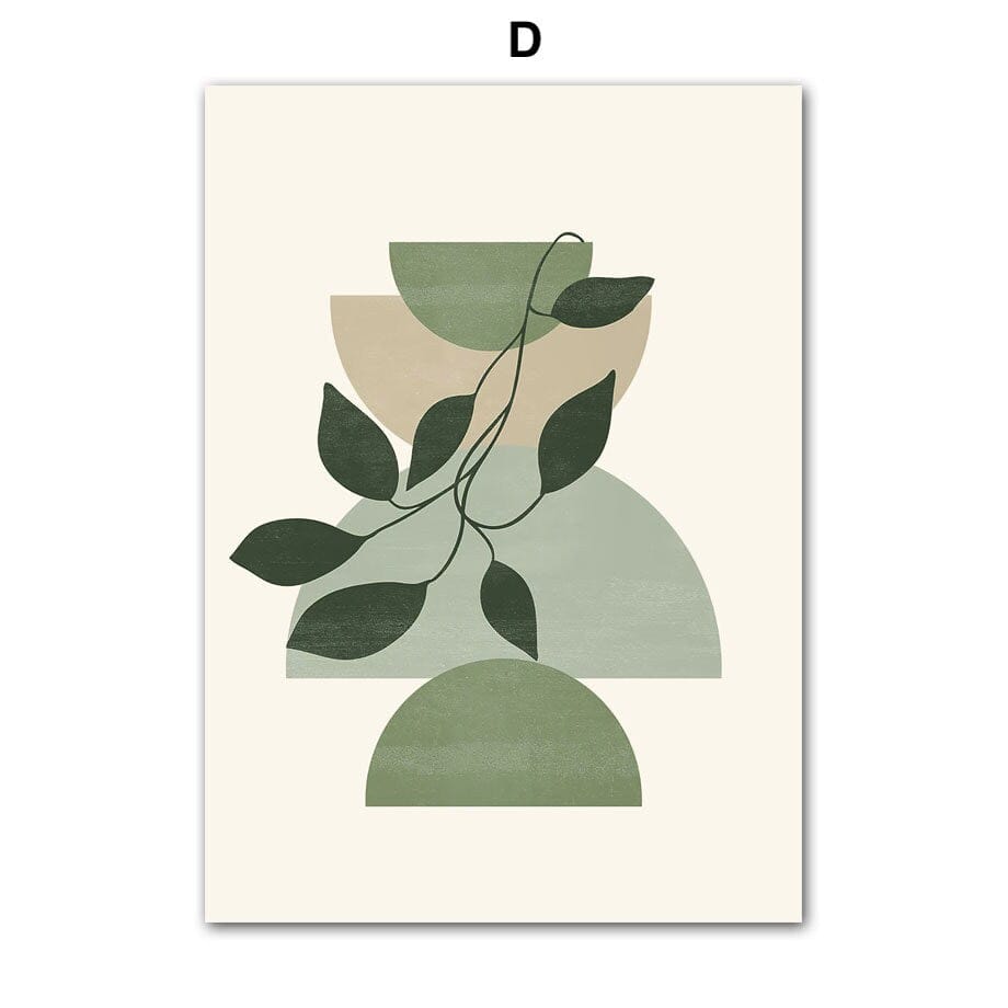 Poster Boho Abstrakt Pflanzen Blätter Botanik I Bilder Wohnzimmer | Wandbilder Schlafzimmer | Deko Print ohne Rahmen | Bilder Set Kunstdruck