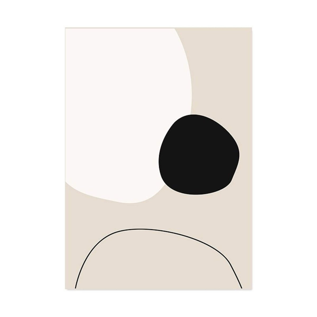 Poster Keise Linien und Bogen in Beige und Schwarz als Deko Print ohne Rahmen