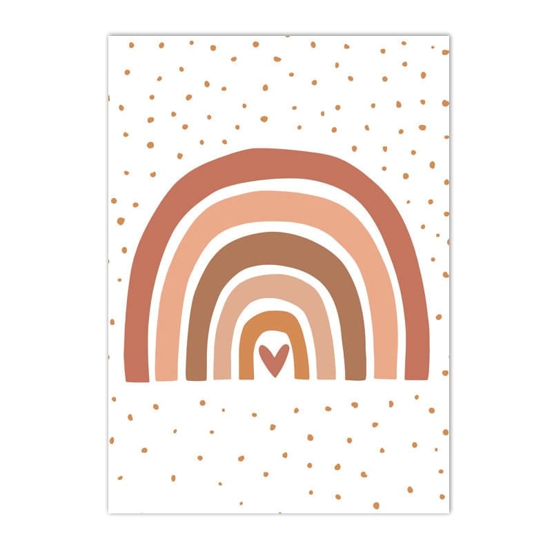 Poster Kinderzimmer Regenbogen Sonne Berge Kaktus Herz I Kinderzimmer Bilder I Wand Deko I Kunst Druck I Deko Print I ohne Rahmen