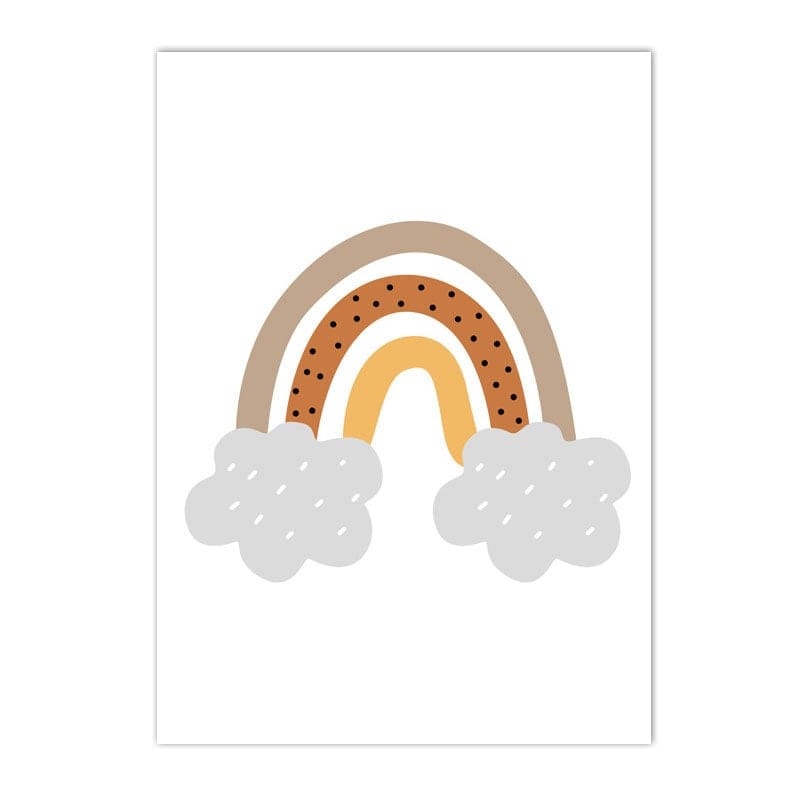 Poster Kinderzimmer Regenbogen Sonne Berge Kaktus Herz I Kinderzimmer Bilder I Wand Deko I Kunst Druck I Deko Print I ohne Rahmen